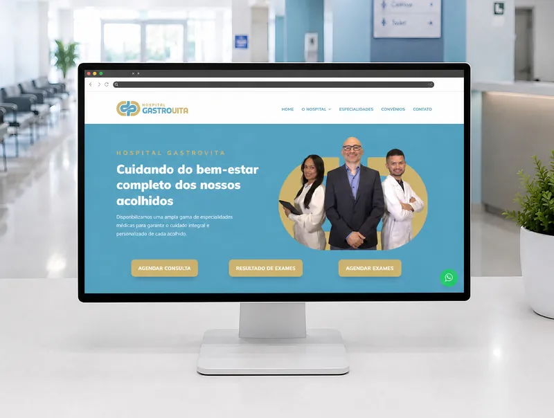 Site institucional desenvolvido para Hospital Gastrovita